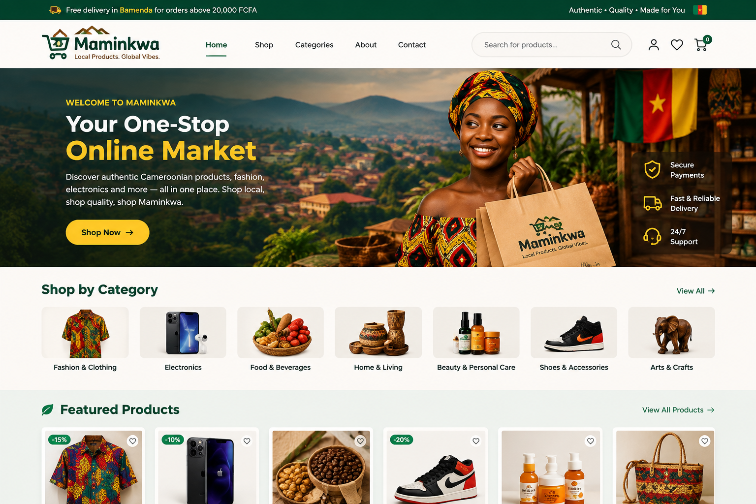 Maminkwa — E-commerce Website project by ELIZEH DIGITAL (screenshot 1 of 1)