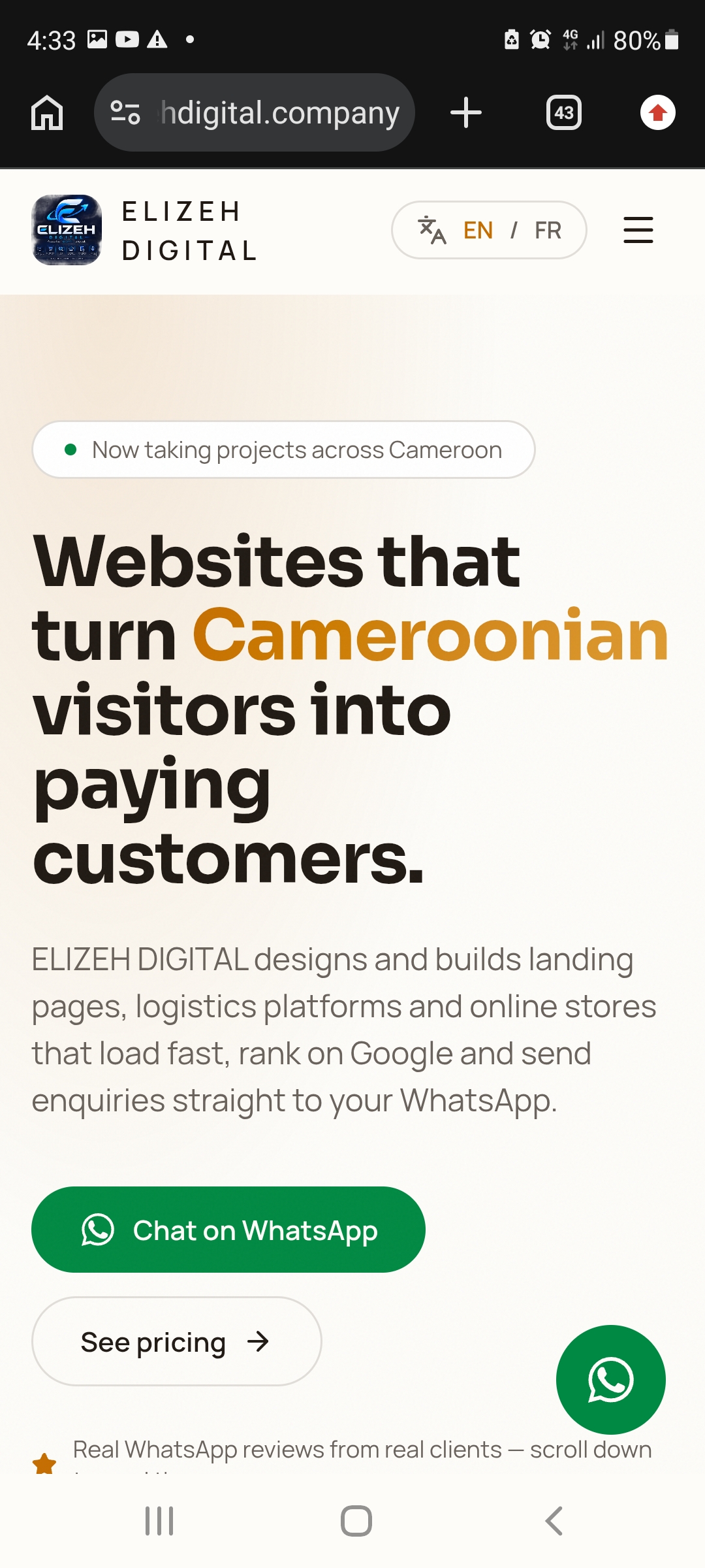 Elizehdigital — Business Website project by ELIZEH DIGITAL (screenshot 1 of 1)